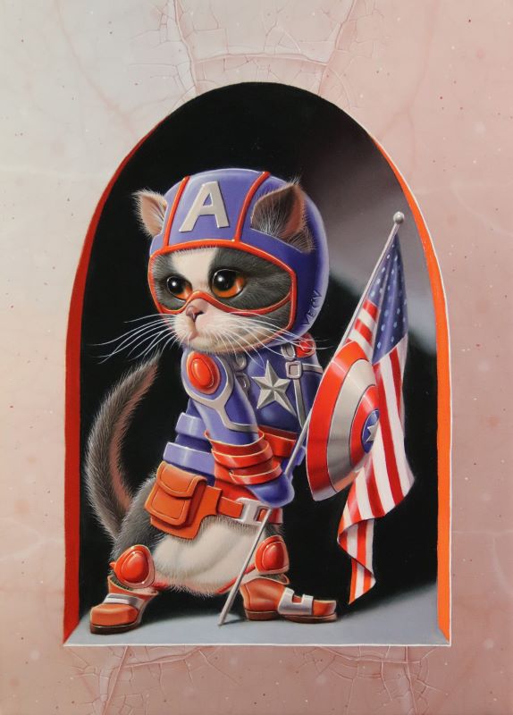 « Captain America » 22x16cm 1f (Available at the Honingen gallery – The Netherlands)
